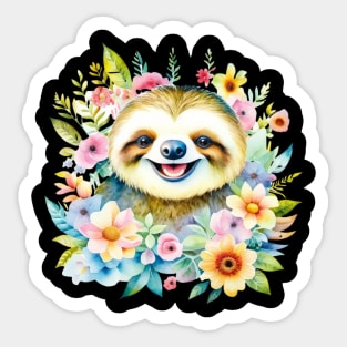 Cute Sloth watercolor Sticker